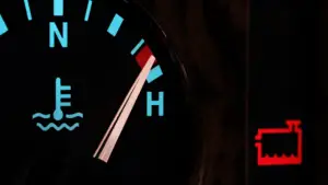 car overheating in North York with temperature gauge running hot