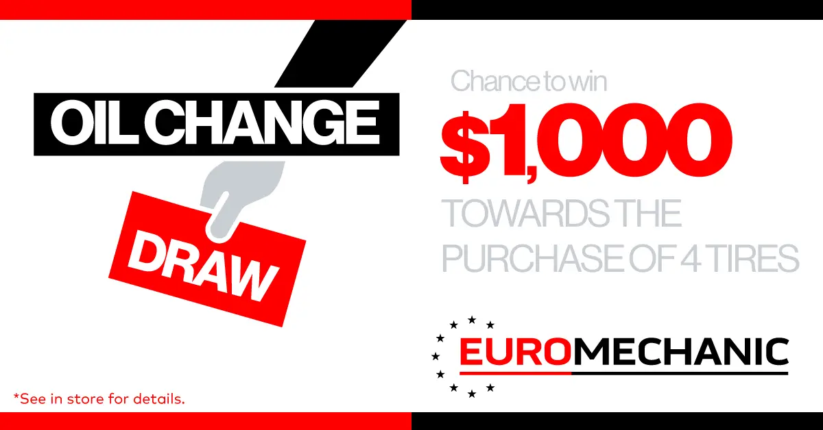 Oil Change Draw: Chance to Win $1,000 Towards 4 Tires
